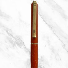 Metallic Glossy Designer Orange Mini Ball Pen – Gold Clip | Twist Mechanism | Blue Ink | Elegant Pocket-Size Writing Tool