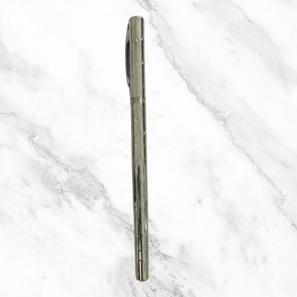Designer Silver Ball Pen – Blue Ink | Glossy Finish