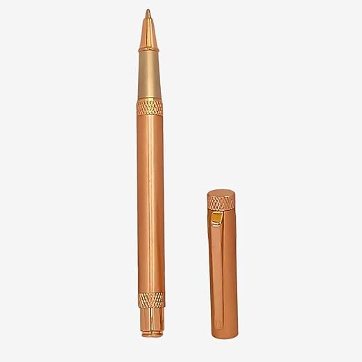 Metallic Glossy Full Rose Gold Ball Pen with Rose Gold Cap – Openable Mechanism