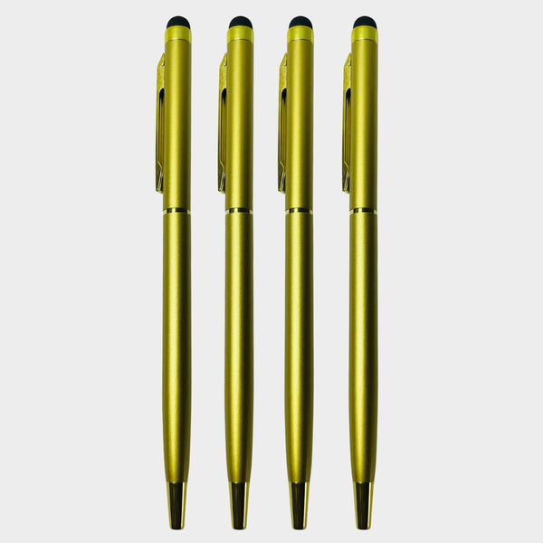 Metallic Glossy Gold Ball Pen Set (Pack of 4) – Premium Twist Mechanism | Smooth Blue Ink | Luxury Writing Pens by Ballpen Bazaar