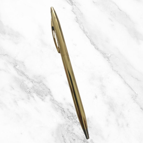 Metallic Glossy Gold Ball Pen – Premium Twist Mechanism | Blue Ink