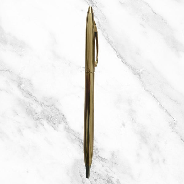 Metallic Glossy Gold Ball Pen – Premium Twist Mechanism | Blue Ink