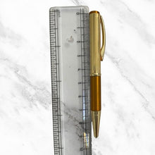 Metallic Glossy Gold & Orange Dual-Tone Mini Ball Pen | Gold Clip | Twist Mechanism | Smooth Blue Ink | Premium Pocket Pen with Mini VT Refill