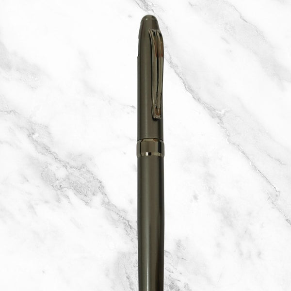 Metallic Glossy Gunmetal Ball Pen – Blue Ink | BallPenBazaar