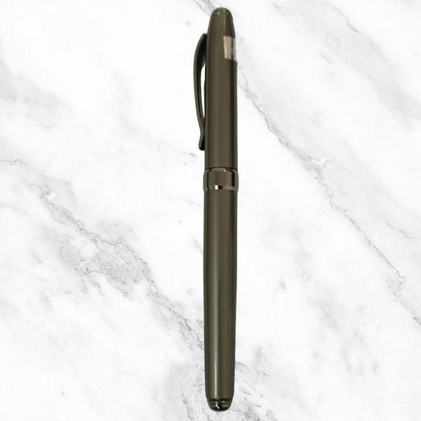 Metallic Glossy Gunmetal Ball Pen – Blue Ink | BallPenBazaar