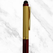 Metallic Glossy Maroon & Gold Dual Color Mini Ball Pen – Gold Clip