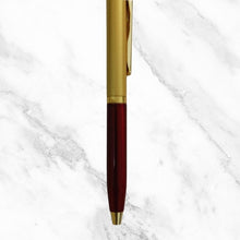 Metallic Glossy Maroon & Gold Dual Color Mini Ball Pen – Gold Clip