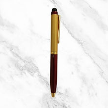 Metallic Glossy Maroon & Gold Dual Color Mini Ball Pen – Gold Clip | Twist Mechanism with Mobile Touch Tip | Blue Ink