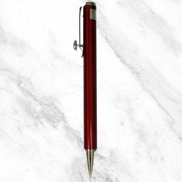 Metallic Red Ball Pen with Silver Clip – Blue Ink | BallPenBazaar