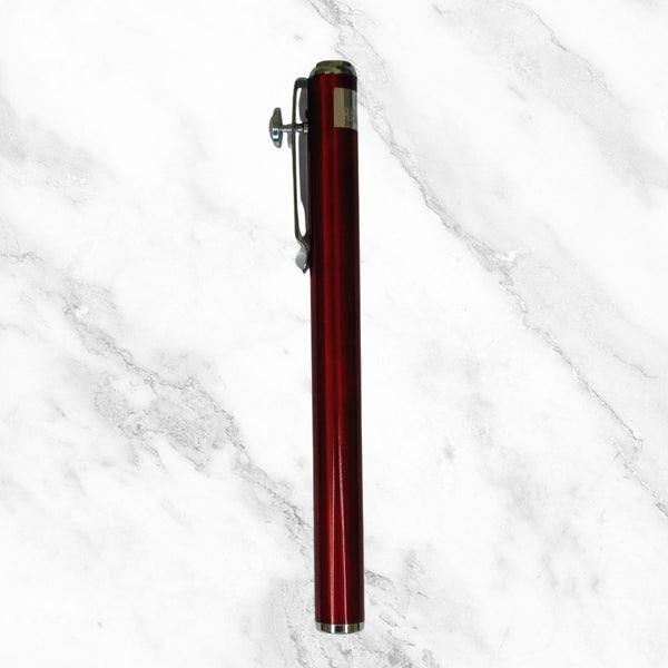 Metallic Red Ball Pen with Silver Clip – Blue Ink | BallPenBazaar