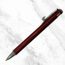 Metallic Red Ball Pen with Silver Clip – Blue Ink | BallPenBazaar