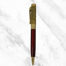Red Om Ball Pen – Blue Ink | Glossy Designer Twist Pen | BallPenBazaar