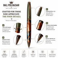 Metallic Red Designer Ball Pen – Gunmetal Cap | Blue Ink