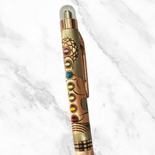 Metallic Glossy Rose Gold 7 Chakra Ball Pen – Gold Clip | Twist Mechanism