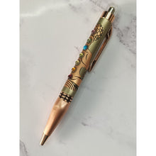 7 Chakra Engraved Rose Gold Ball Pen – Twist Mechanism | Blue Ink