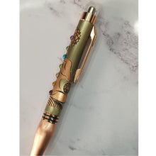 7 Chakra Engraved Rose Gold Ball Pen – Twist Mechanism | Blue Ink