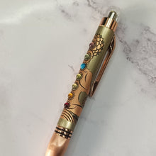 7 Chakra Engraved Rose Gold Ball Pen – Twist Mechanism | Blue Ink