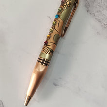 7 Chakra Engraved Rose Gold Ball Pen – Twist Mechanism | Blue Ink