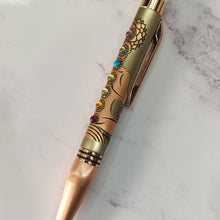 7 Chakra Engraved Rose Gold Ball Pen – Twist Mechanism | Blue Ink