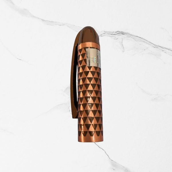 Metallic Glossy Rose Gold Body Ball Pen with Brown Rectangle Design | Openable Mechanism | Premium Blue Ink Pen for Smooth Writing