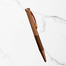 Metallic Glossy Rose Gold & Brown Dual-Tone Mini Ball Pen | Diamond Twist Top