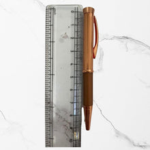 Metallic Glossy Rose Gold & Brown Dual-Tone Mini Ball Pen | Diamond Twist Top