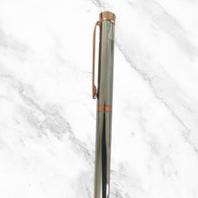 Metallic Silver Ball Pen with Rose Gold Clip & Diamond Top | Twist Mechanism