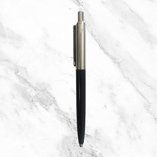 Metallic Glossy Silver and Blue Ball Pen – Premium Click Pen