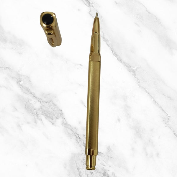 Metallic Gold Ball Pen – Luxurious Openable Design | Smooth Blue Ink Writing Valentine Gift