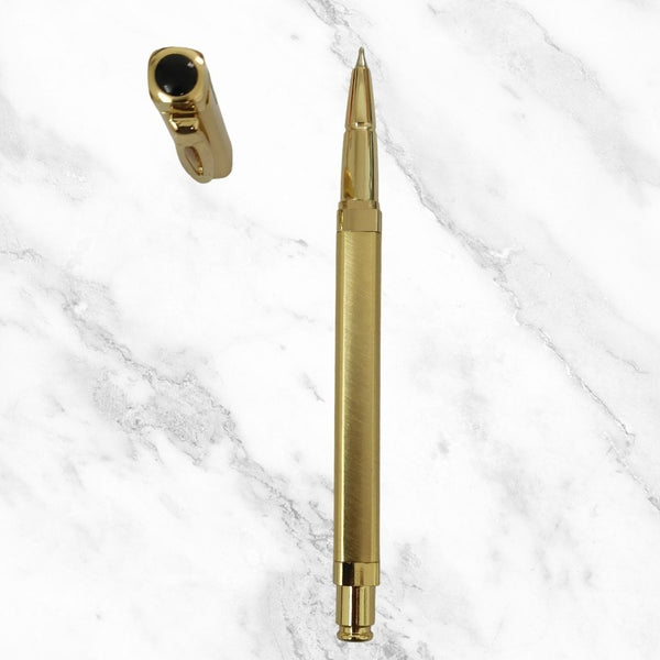 Metallic Gold Ball Pen – Luxurious Openable Design | Smooth Blue Ink Writing Valentine Gift