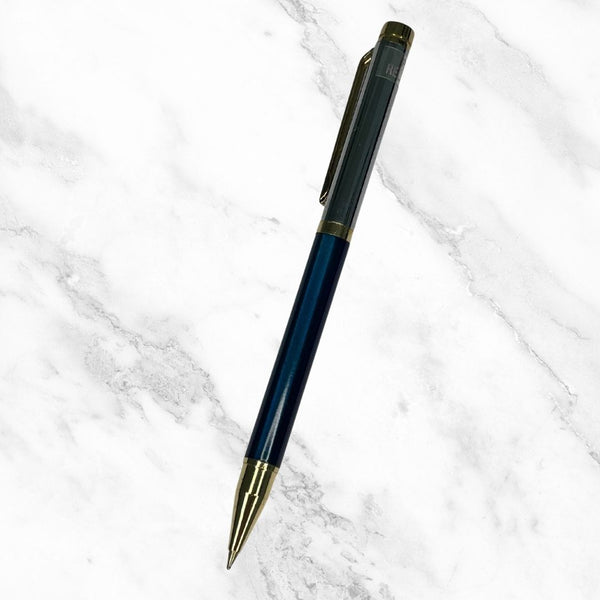 Green & Silver Twist Ball Pen – Gold Clip | Blue Ink | BallPenBazaar