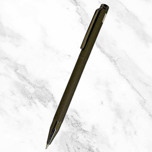 Metallic Gunmetal Ball Pen – Twist Mechanism | Smooth Writing with Glycer 0.6mm Blue Ink