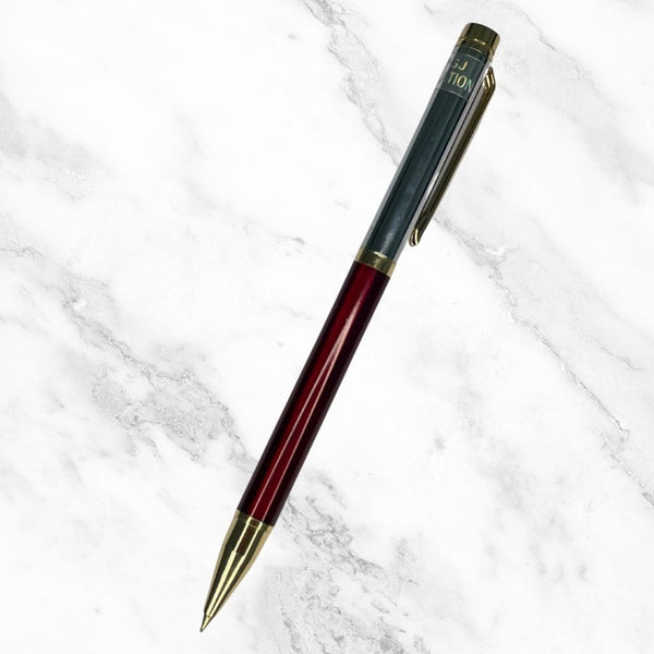 Red and Silver Ball Pen with Gold Clip – Blue Ink | BallPenBazaar