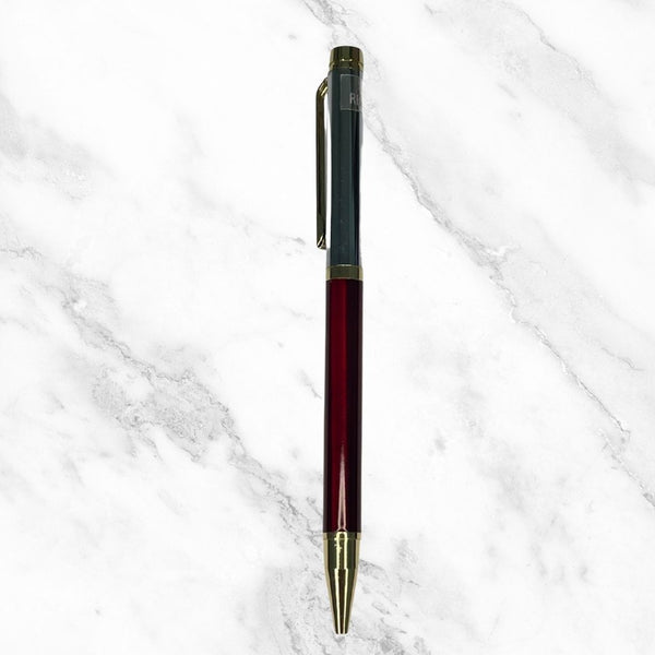 Red and Silver Ball Pen with Gold Clip – Blue Ink | BallPenBazaar