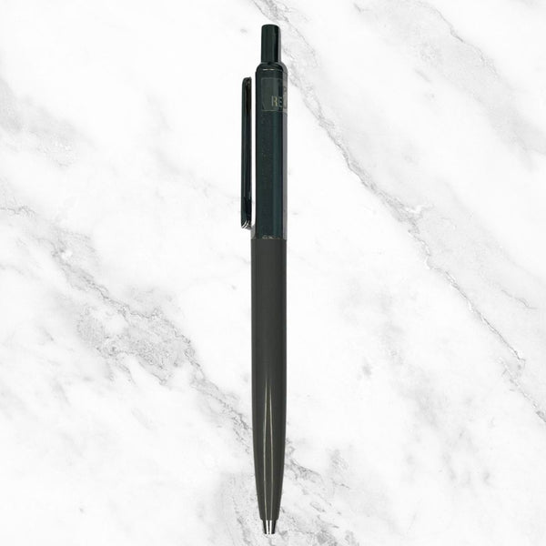 Metallic Silver & Gray Ball Pen – Click Mechanism | Blue Ink