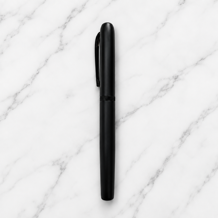 Matt Black Magnetic Cap Roller Ball Pen | Blue Ink Schmidt Roller Refill | 1 Free Refill | Premium Metal Executive Pen