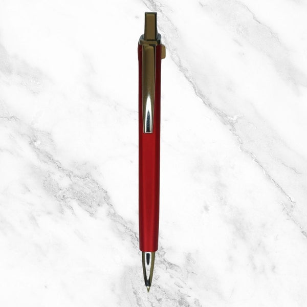 Matte Red Ball Pen with Silver Clip – Blue Ink | BallPenBazaar