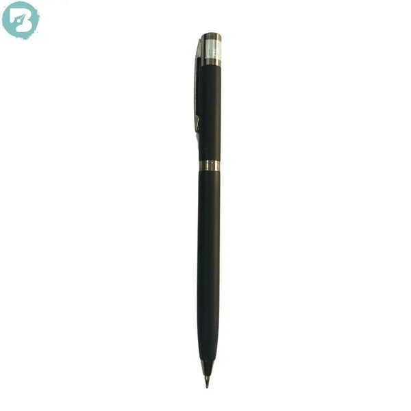 Premium Black Ink Pen – Silver & Black Twist Design | BallPenBazaar