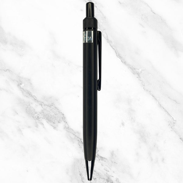 Matt Black Body Ball Pen – Click Mechanism | Blue Ink | Glossy Black Clip