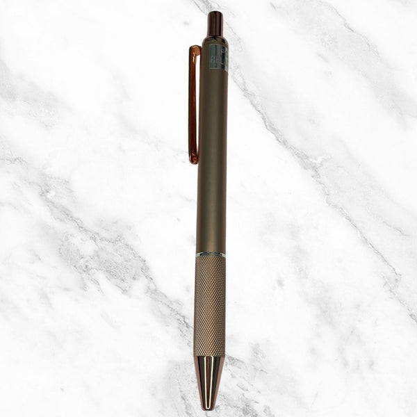 Rose Gold & Brown Metal Pen – Black Ink | BallPenBazaar