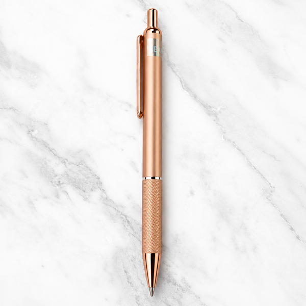 Rose Gold Brown Metal Pen – Smooth Blue Ink | BallPenBazaar