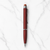 Ballpen Bazaar Matt Maroon Ball Pen with Silver Clip & Rudraksha Top | Twist Mechanism | Blue Ink | Premium Metal Ball Pen