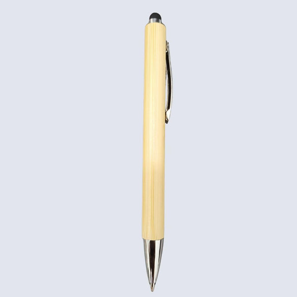 Set Of 3 Stylus Wooden Colour Ball Pens with Silver Clip