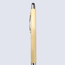 Set Of 3 Stylus Wooden Colour Ball Pens with Silver Clip