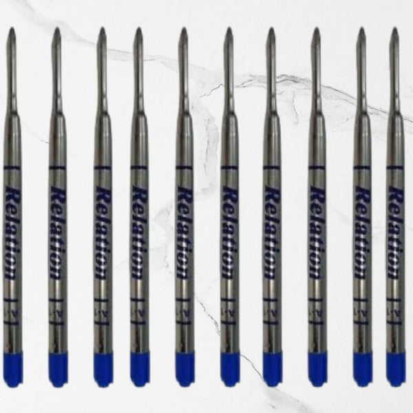Set of 10 Premium 1mm Metal Jotter Refills – Smooth Blue Ink | Long-Lasting Writing Performance | Compatible with Most Jotter Ball Pens