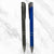Set of 2 Elegant Click Ball Pens – Blue & Gray Body with Silver Clips