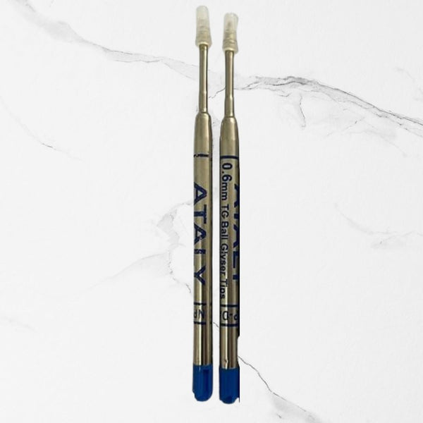 Set of 2 Metal Jotter Refills 0.6mm Blue Ink | Smooth Writing | Long-Lasting Compatible Refills for Jotter Ball Pens