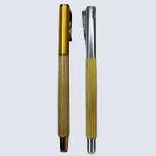 Set of 2 Wooden Body Ball Pens – Silver & Gold Cap | Openable Mechanism | Premium Blue Ink Writing Pens