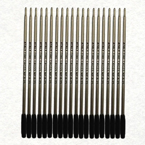 Set of 20 Cross-Compatible Ball Pen Refills (1mm Tip) – Black Ink | Smooth, Long-Lasting Writing Refills for Premium Pens