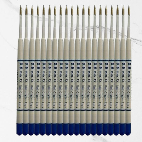Set of 20 Plastic Jotter Refills – 0.6mm Fine Point | Smooth Blue Ink | Compatible Jotter Ball Pen Refills for Everyday Writing